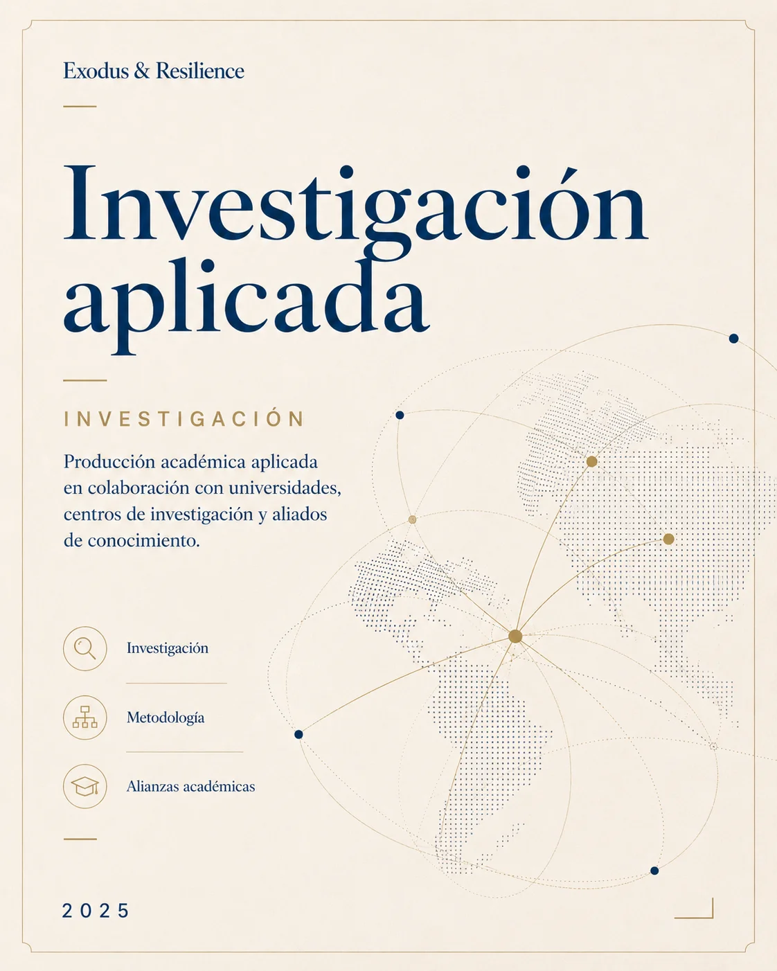 Portada Investigación aplicada · Exodus & Resilience