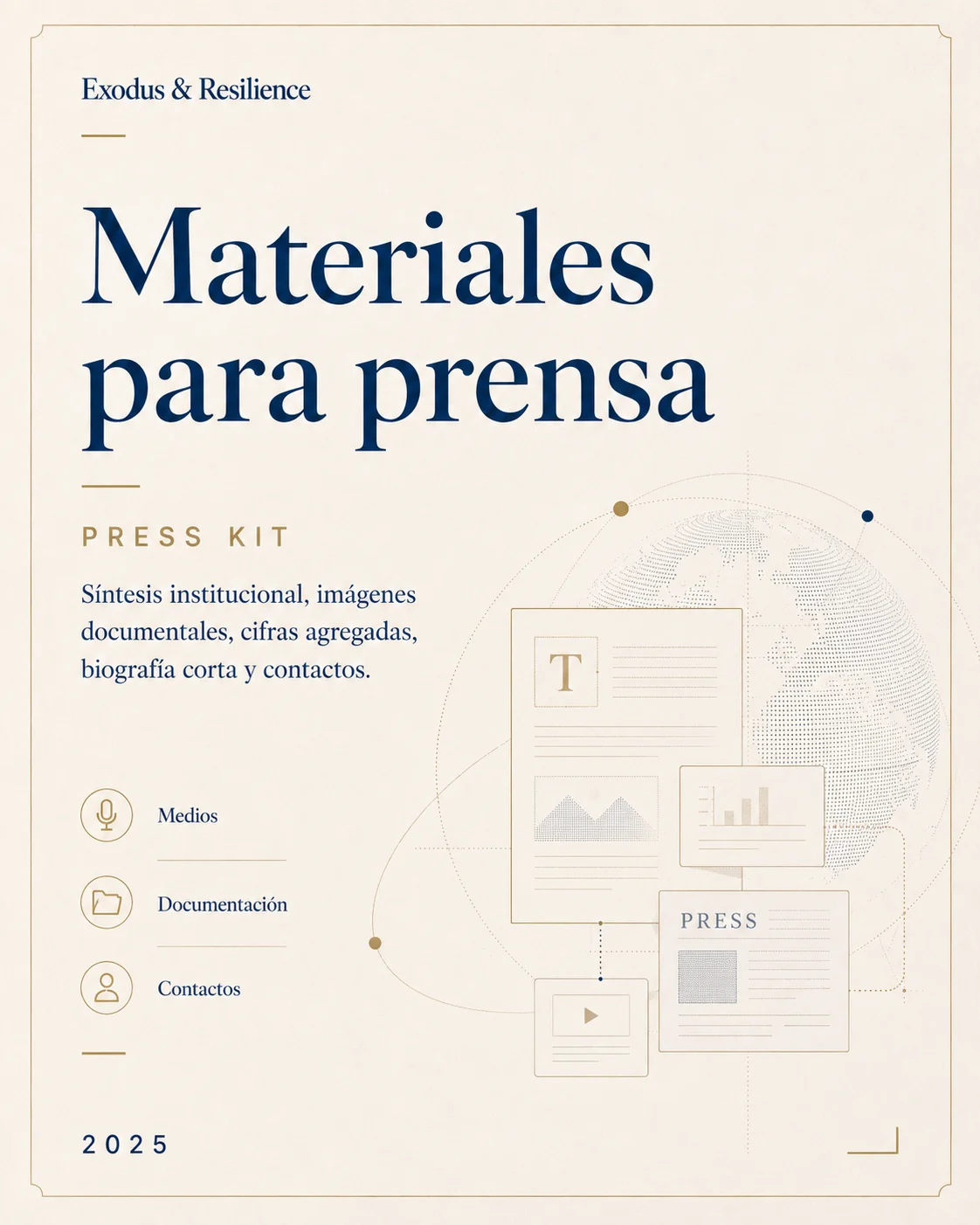 Portada Materiales para prensa · Exodus & Resilience