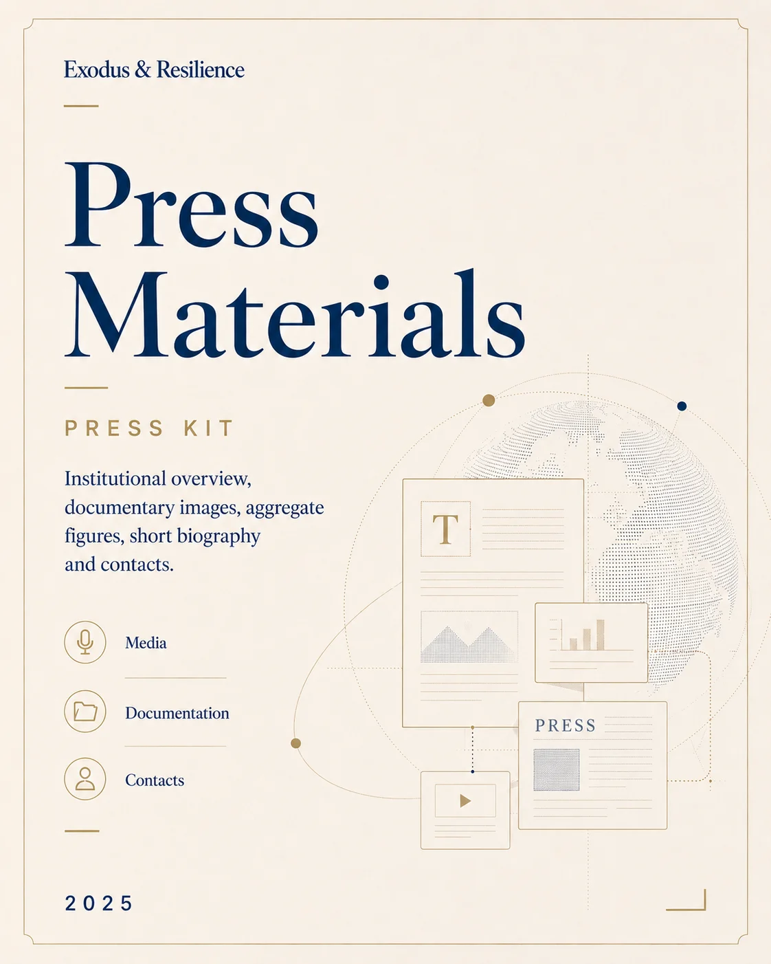 Press materials cover · Exodus & Resilience