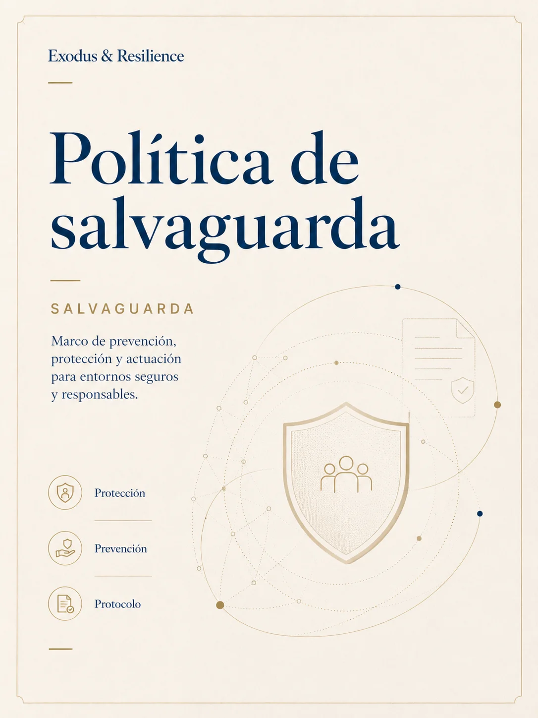 Portada Política de salvaguarda · Exodus & Resilience